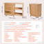 Armoire de table pliante polyvalente pour machine à coudre avec roulettes, tablettes et portes magnétiques - couleur bois