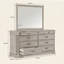 Commode 6 tiroirs rustique en chêne gris antique avec miroir et plateaux coulissants-848009322