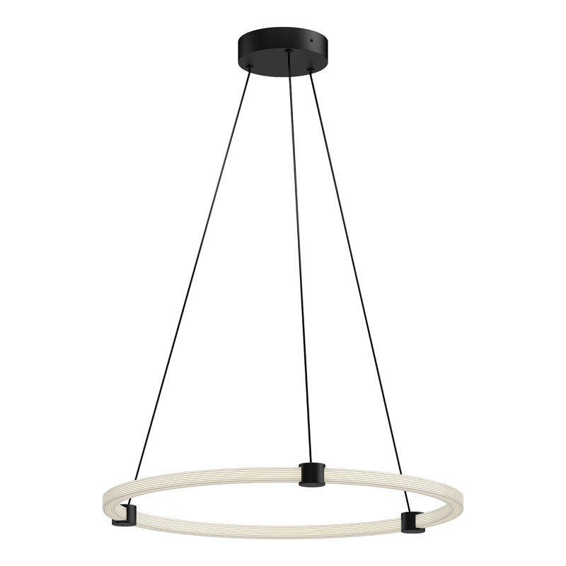 Bruni 1 - Light LED Pendant, Black, 1.38" H x 24.5" W x 24.5" D