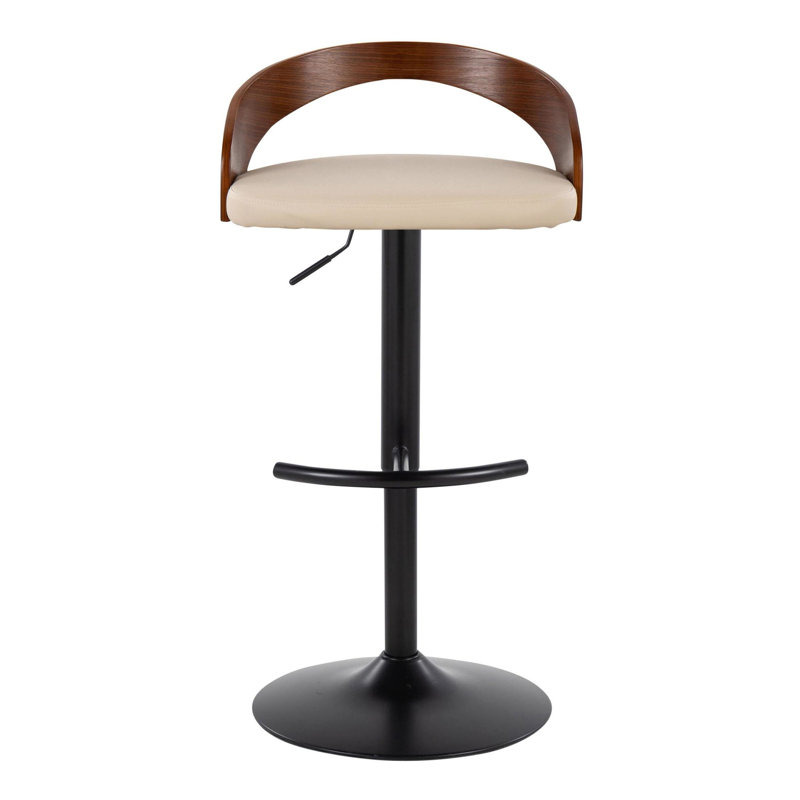 Tabouret de bar réglable, 1 pièce, 17,5 po x 19 po x 39 po, chrome, style contemporain