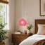 Luminaire suspendu simple en forme de globe en fil de fer rose à finition chromée pour îlot de cuisine