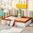 Full Size Upholstered Daybed Frame With Fence And Stairs, Combining Comfort And Safety For Modern Bedrooms-525928661-525928659