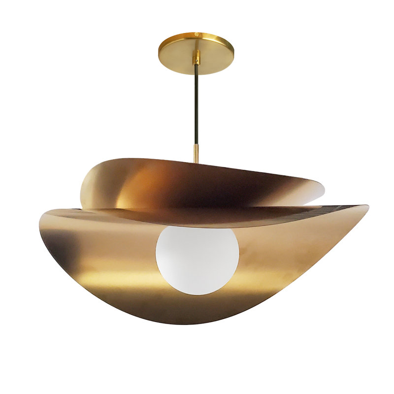 Luminaire suspendu Paven, Laiton vieilli, Laiton vieilli