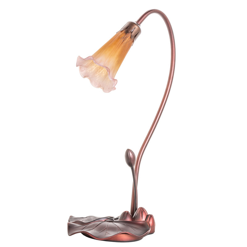 16" High Amber/Purple Pond Lily Accent Lamp, Amber/Purple