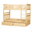 Lit superposé simple au-dessus de simple avec boîtes de rangement-825099539