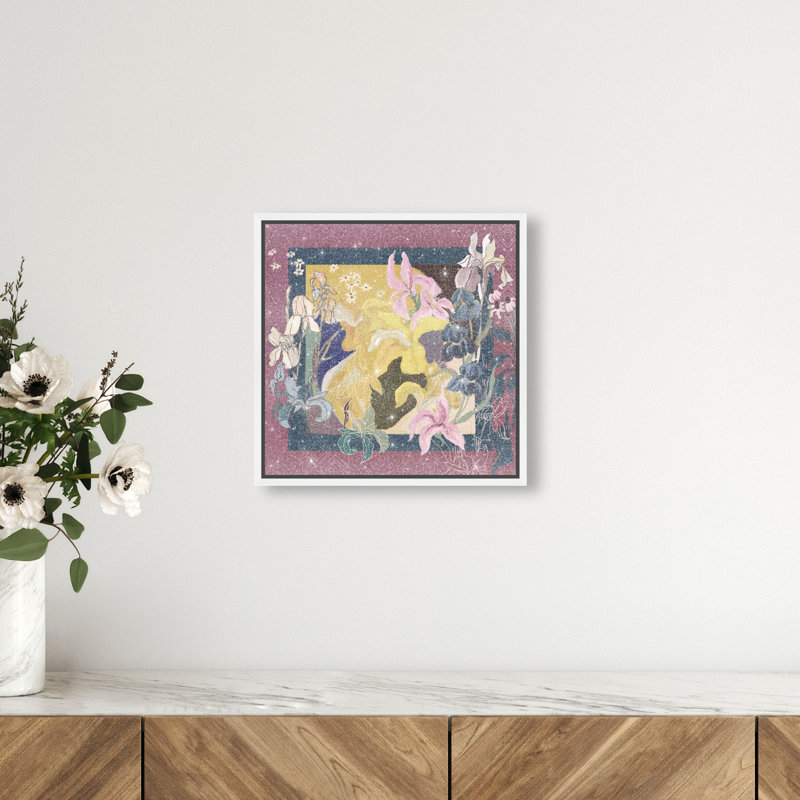 Layered Bloom Canvas Floral & Botanical Print by Oliver Gal, Black Frame, 12 x 12, 13"H x 13"W, White Floater Frame