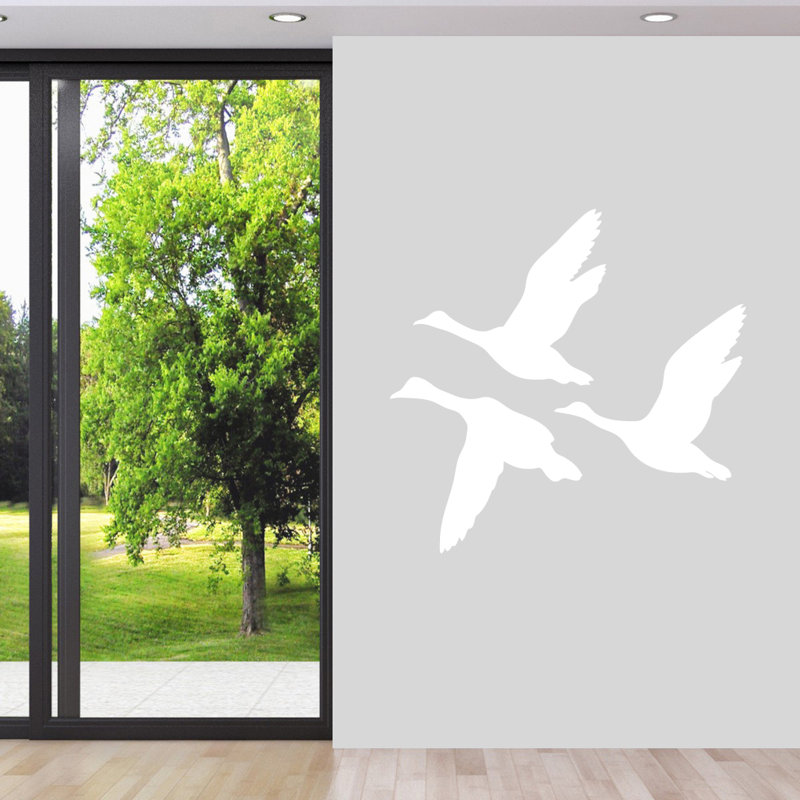 Adhésif décoratif canards volants, Blanc