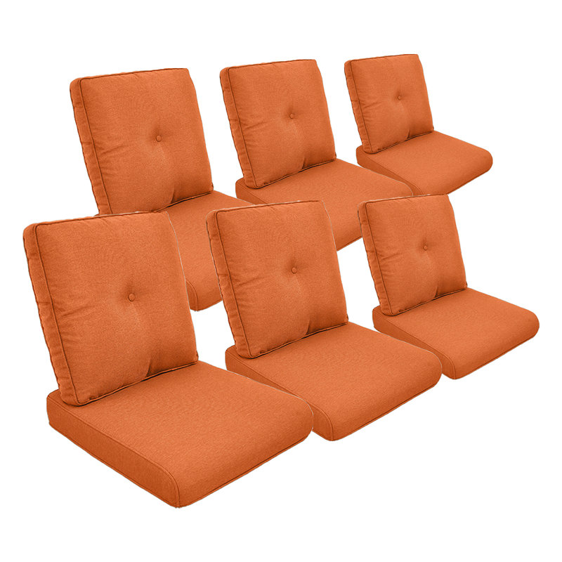 Coussin de siège / dossier d'extérieur Schutt, Orange, 6 coussins de siège / dossier