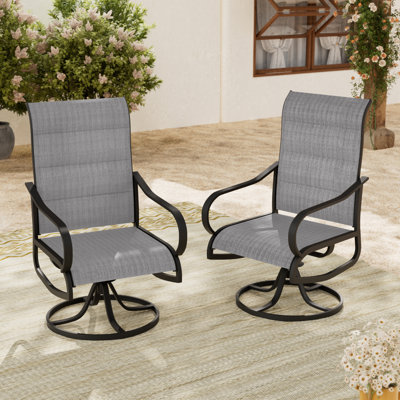 Angeli Outdoor Padded Swivel Dining Armchair
