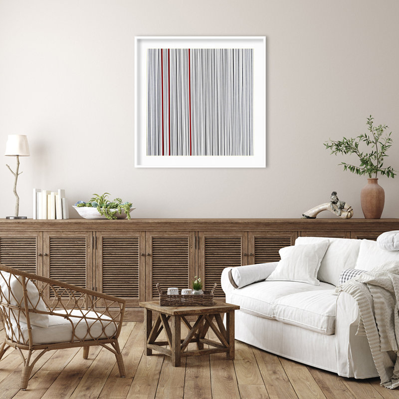" Mostly White " by Alex Dunn, 41" H x 41" W, White Framed