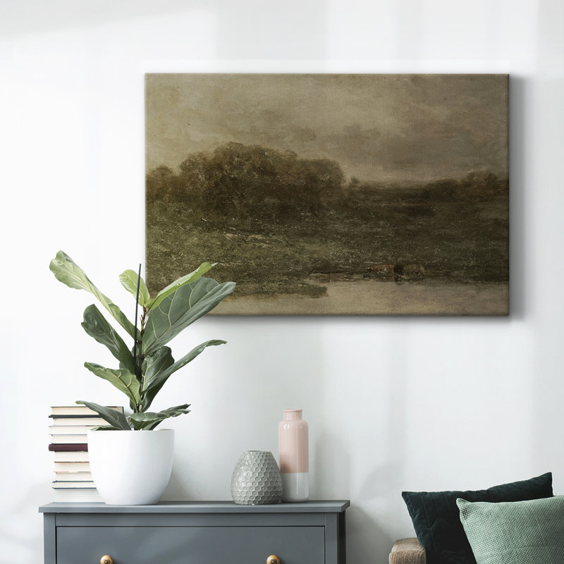 Paysage rétro - DCCXIX, H 41 po x l 61 po x P 1,5 po, Toile tendue