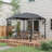 Outsunny Soft Top Patio Gazebo Outdoor Canopy with Unique Geometric Design Roof, All-weather Steel Frame
