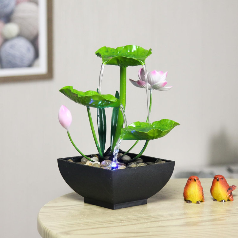 Fontaine de cascade d'intérieur Fontaine de table à 3 niveaux de bureau de lotus Lotus