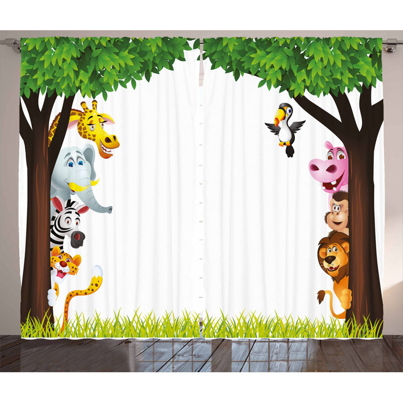 Kindergarten Room Darkening Thermal Single Curtain, 245cm H x 140cm W
