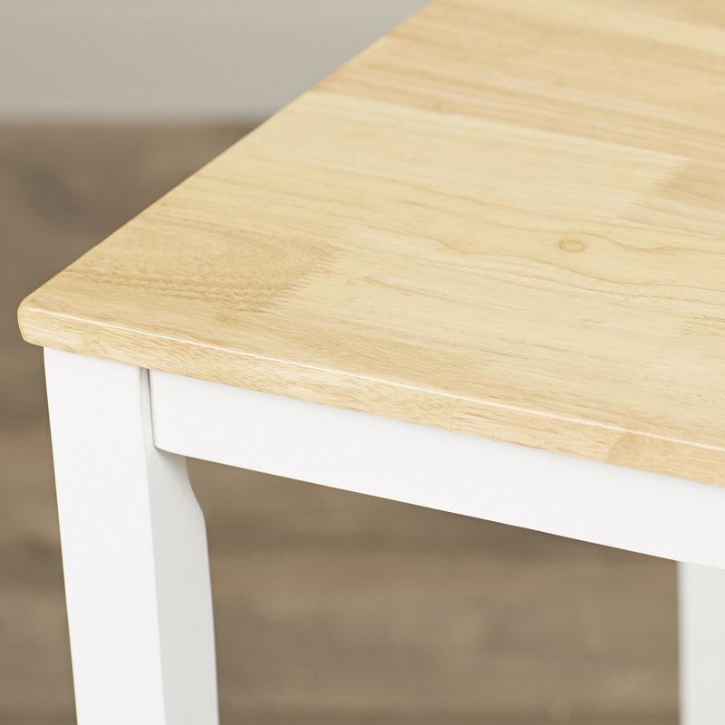 Scarlett 4 - Person Solid Wood Solid Wood Top Four Leg Dining Set, White