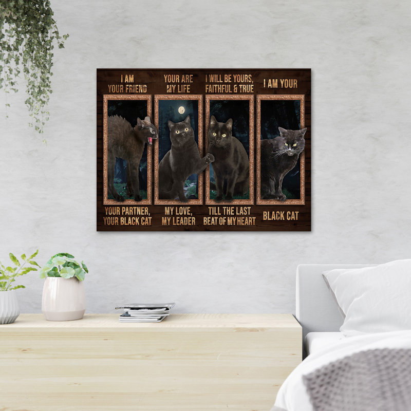 «Four Shades Of Cat», impression sur toile tendue, H 24 po x l 36 po x P 2 po