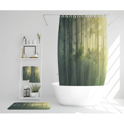 Naviah Polyester Shower Curtain Set