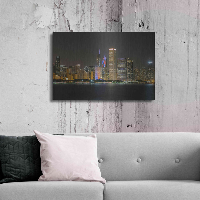 «Chicago Cityscape Baseball Crop» par AKG, H 24 po x l 36 po