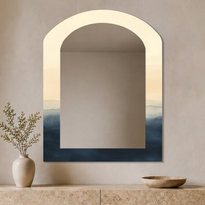 Miroir mural moderne - dégradé de ciel silencieux, impression sur métal