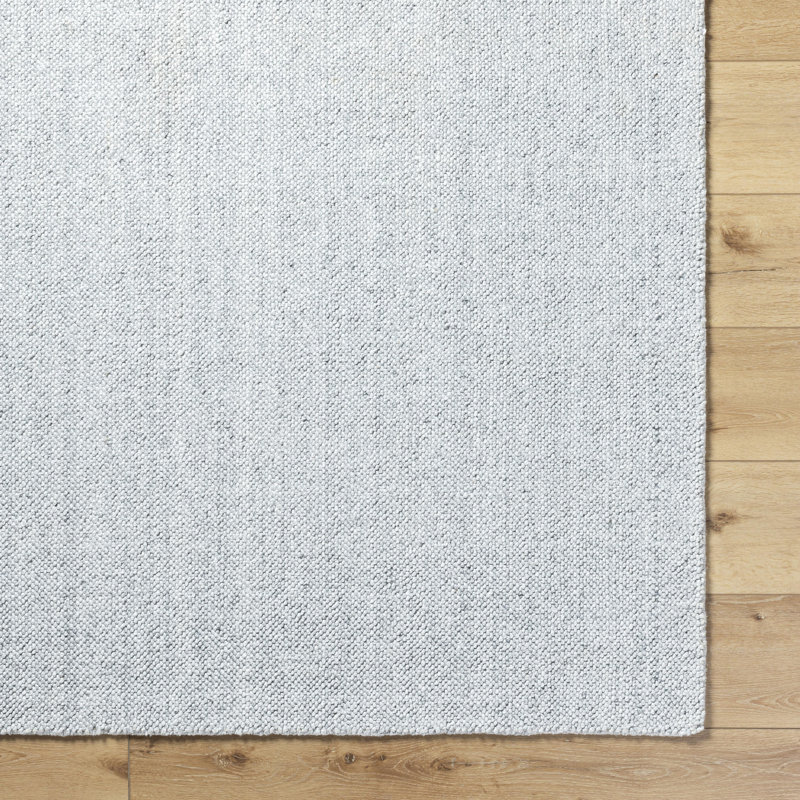 Rectangle Pente Solid Colour Hand Loomed Recycled P.E.T. Area Rug in Grey, Rectangle 2' x 3'