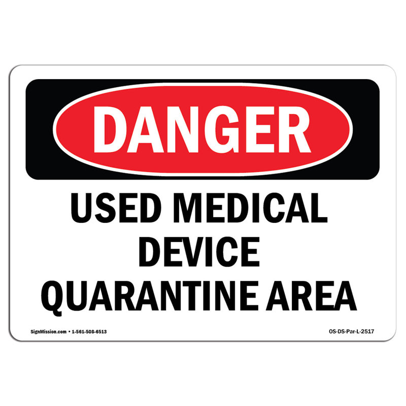 Danger Sign, 12" H x 18" W x 0.1" D