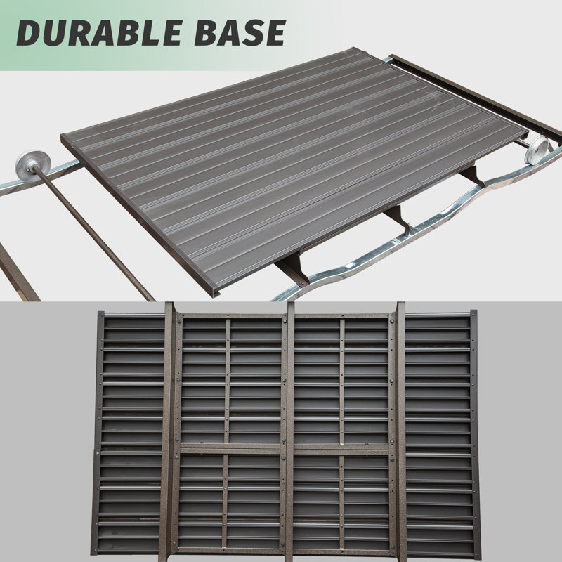 4-Seat Outdoor Aluminum Glider Benches With Canopy