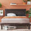 Alexandra Upholstered Faux Leather Headboard Bed Frame-944723227