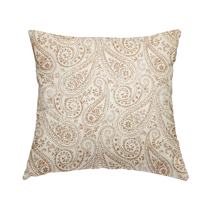 McGill Paisley Rectangular Cushion, White/Orange