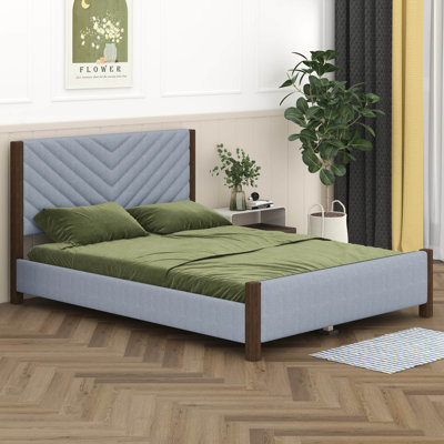 Base de lit tapissier moderne Mid-Century