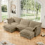 Slipcovered U Shape Sectional Deep Seat Sofa Couch