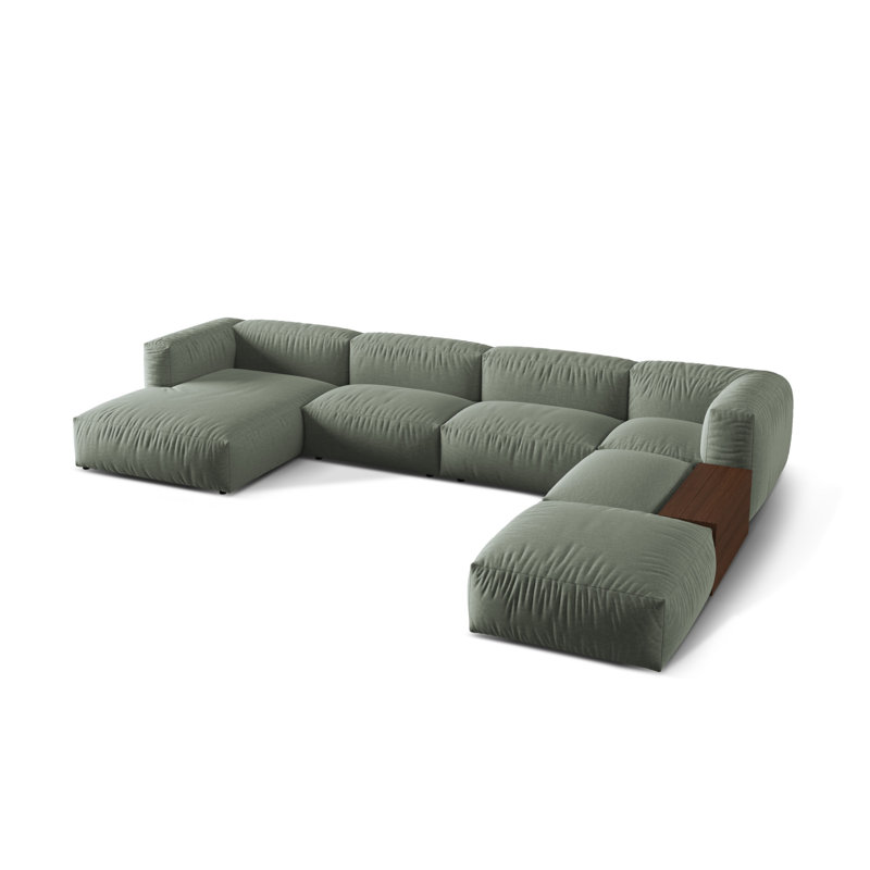 Carce 5 Seater Corner Sofa , Moss Green