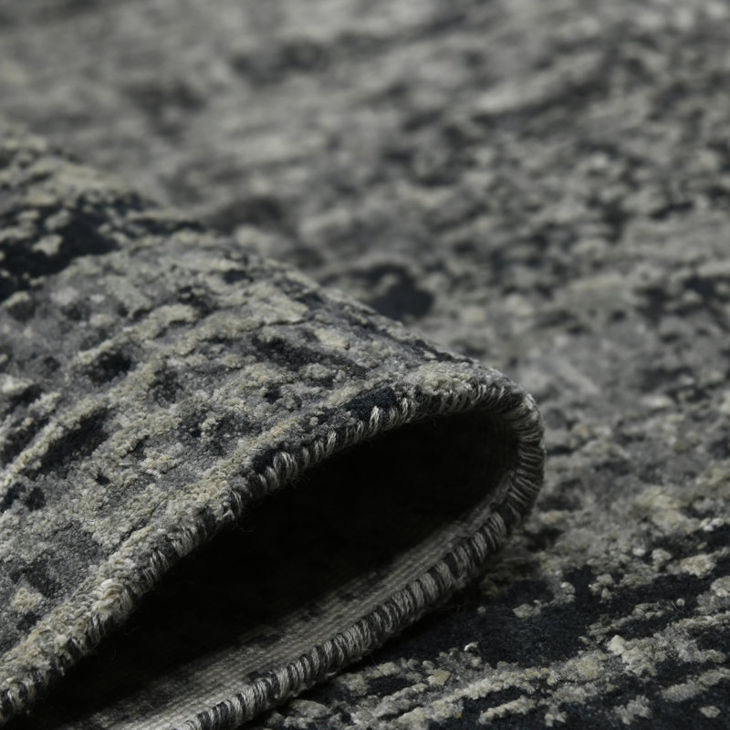 Tapis gris en laine noué à la main Copas, Rectangle 2 pi x 3 pi