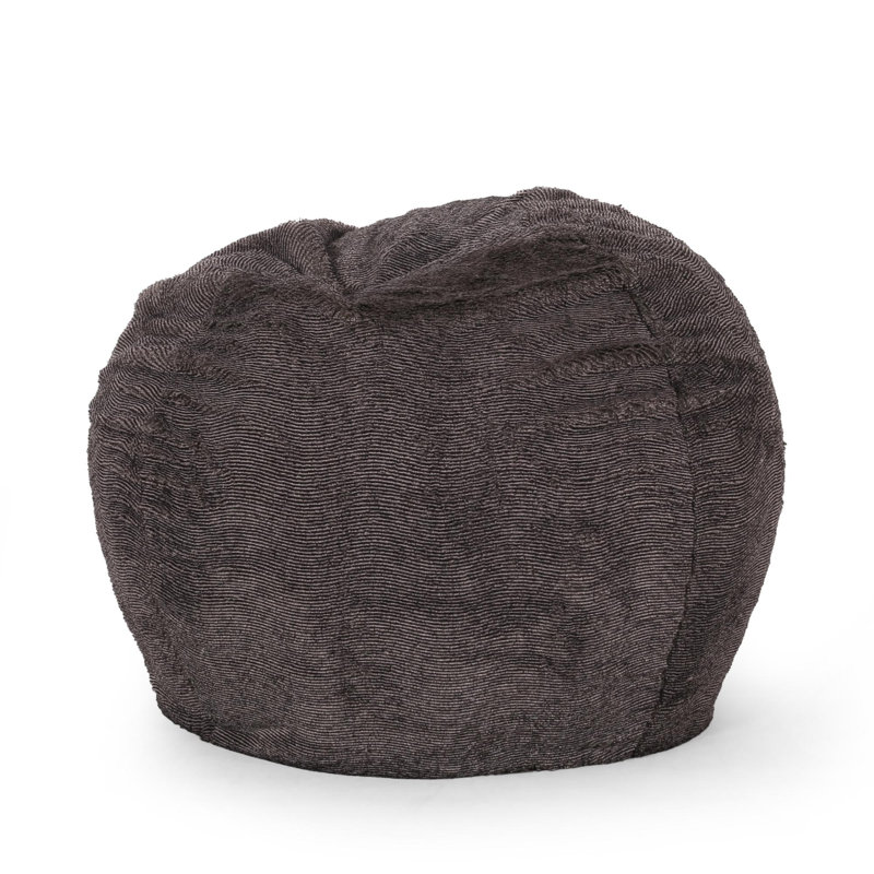Fauteuil à billes 3 po, Fausse fourrure brune, H 25 po x l 34 po x P 34 po