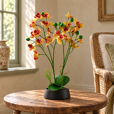 43 cm H Artificial Faux Floral in Ceramic Planter