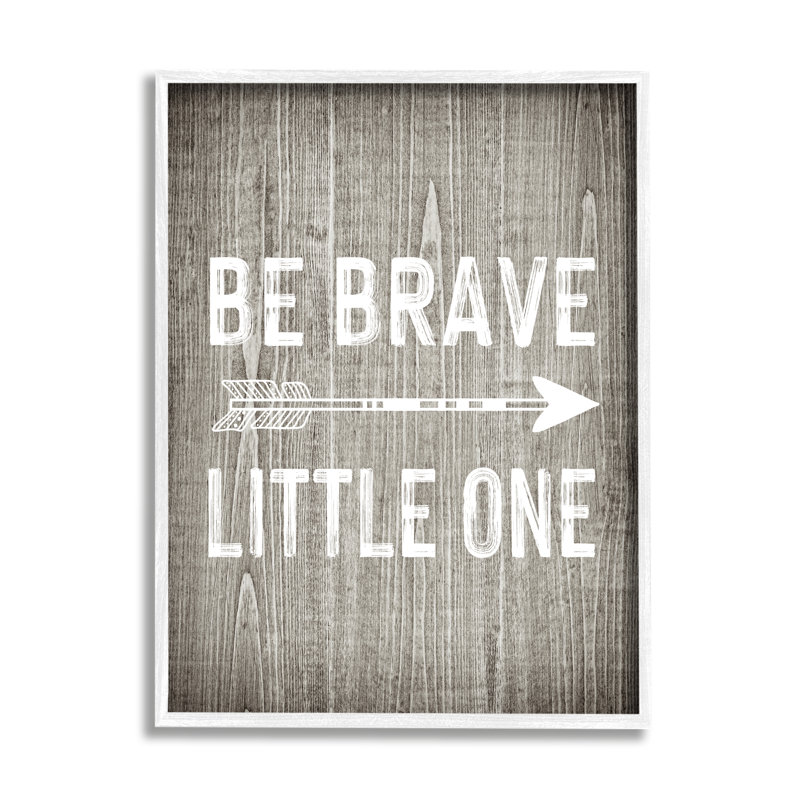 Be Be Brave Little One Rustic Adventure, H 30 po x l 24 po x P 1,5 po, Giclée encadrée blanc bord de mer