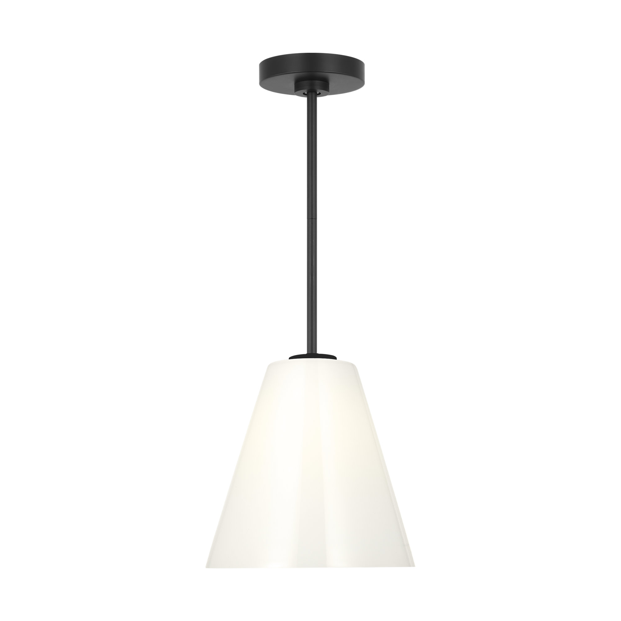 Hayden One Light Pendant, Midnight Black, White