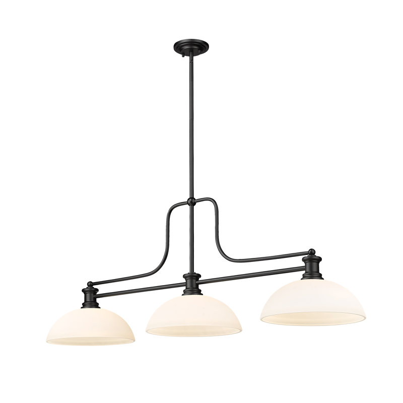 Lustre linéaire moderne à 3 lumières Eraste, Opale mat