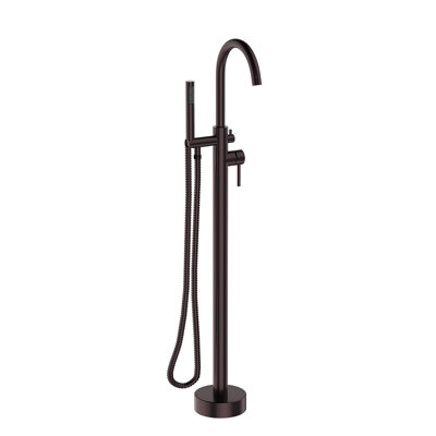 Robinet de baignoire autoportant à poignée simple avec douchette à main Topcraft