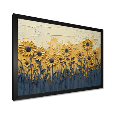 «Paint Effect On Golden Glow Sunflowers I» - art mural tournesols