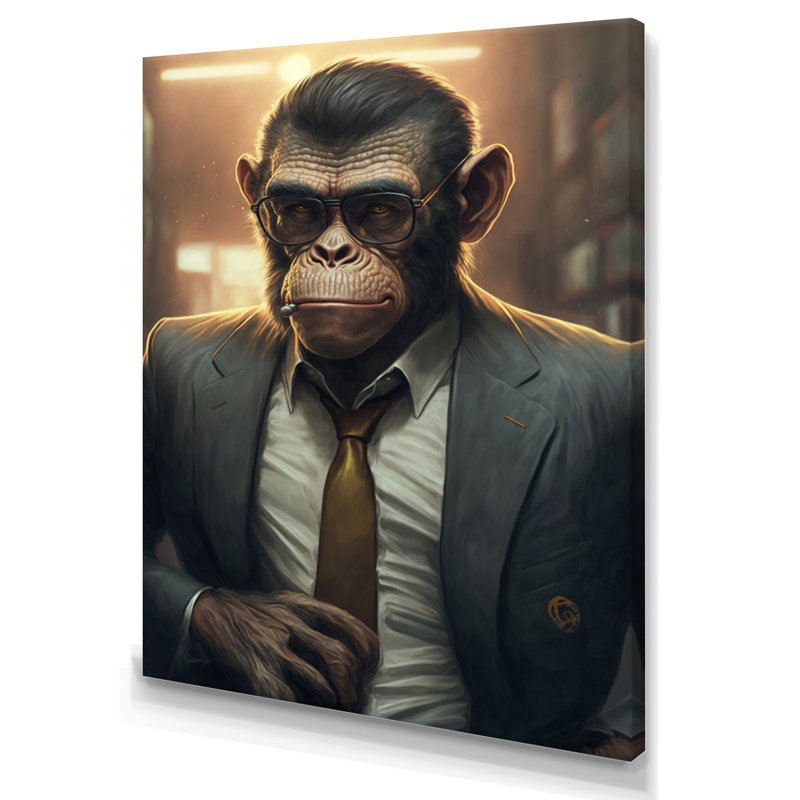 «Mafia Monkey», impression sur toile, H 44 po x l 34 po x P 1,5 po, Toile tendue