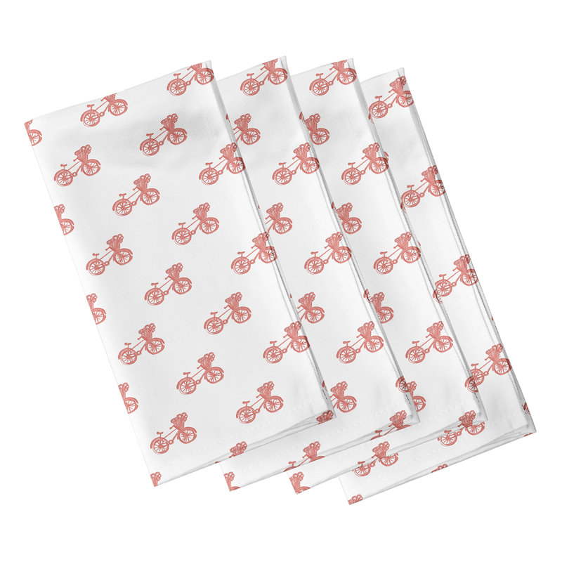 Plinio Polyester Patterned Napkins, Orange