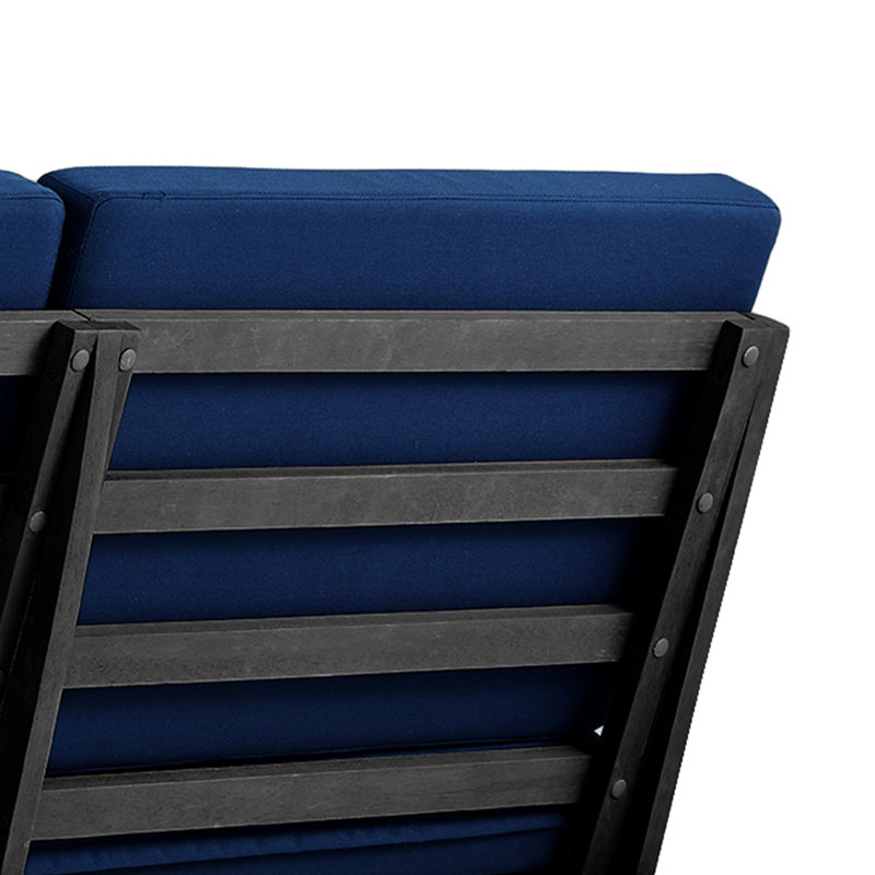 Patio Outdoor Sofa with Cushions, Navy, Black