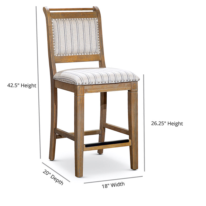 Tabouret de comptoir, finition blanc antique