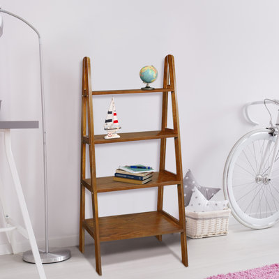 4-shelf Ladder Bookcase, Warm by Ebern Designs