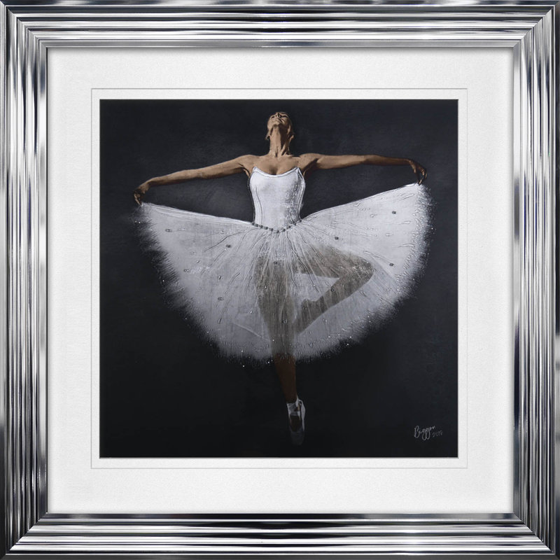 Single Picture Frame Print, 90cm H x 90cm W, Chrome Framed, White