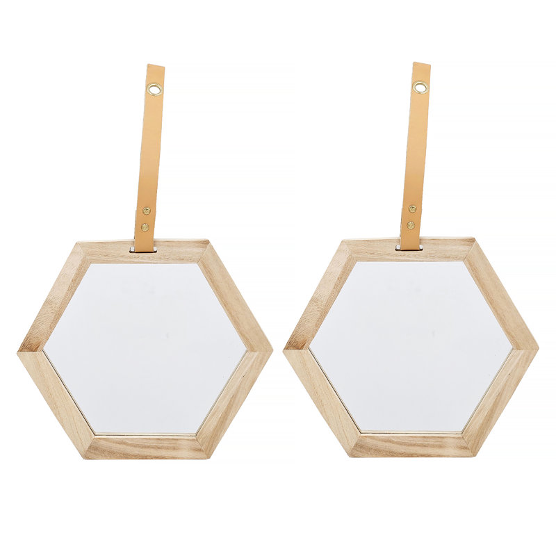Miroir hexagonal, 2 pièces, 11 x 10 po