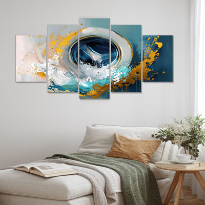 «Blue Impressionist Soap Suds Modern Laundry I - Laundry Art Wall Art», ensemble