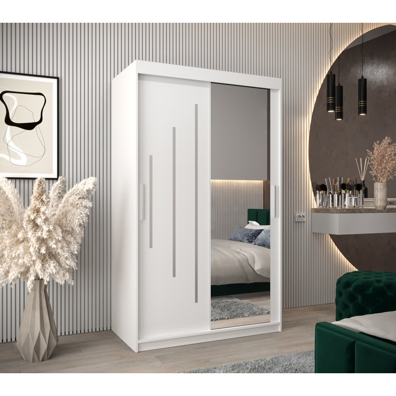 Aalayiah 2 Door Manufactured Wood Wardrobe, White Matt