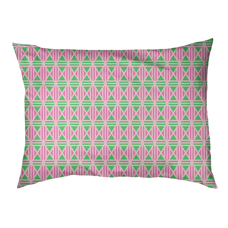 Coussin décoratif en losanges Byrge, Très grand (l 52 po x P 17 po x H 42 po), Rose bonbon