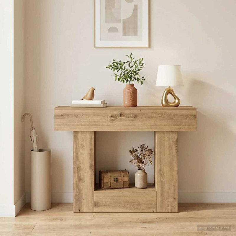 Console Table, Artisan Oak, Artisan Oak, 74cm H x 101cm W x 30cm D, Artisan Oak